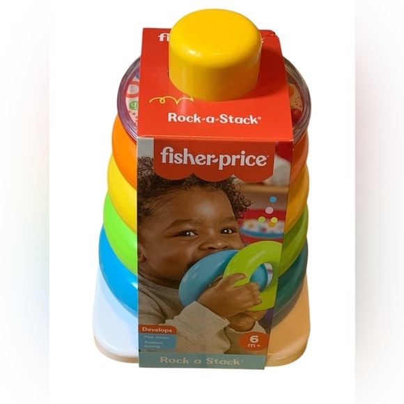 Fisher-Price Other - Fisher-Price Baby Stacking Toy Rock-A-Stack, 5 Colorful Rings for Ages 6+ Months